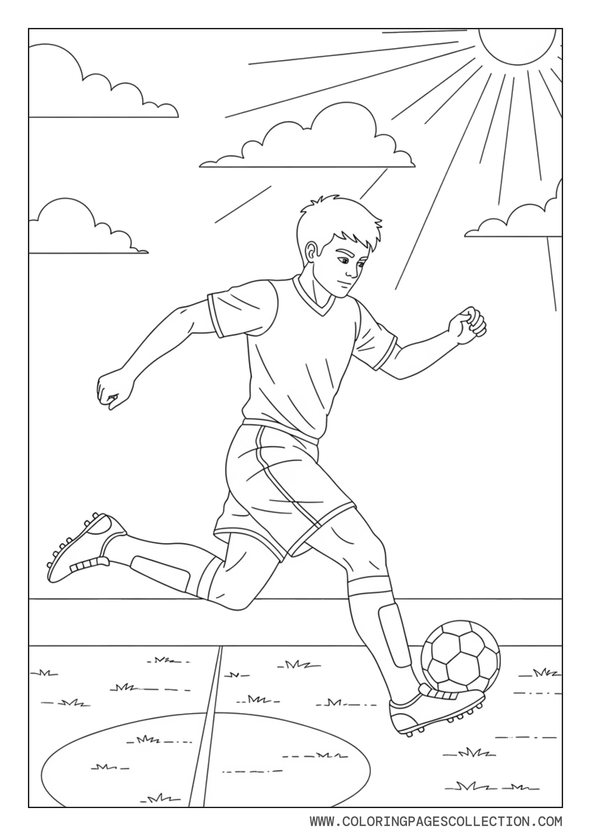 Soccer Player Running With Ball