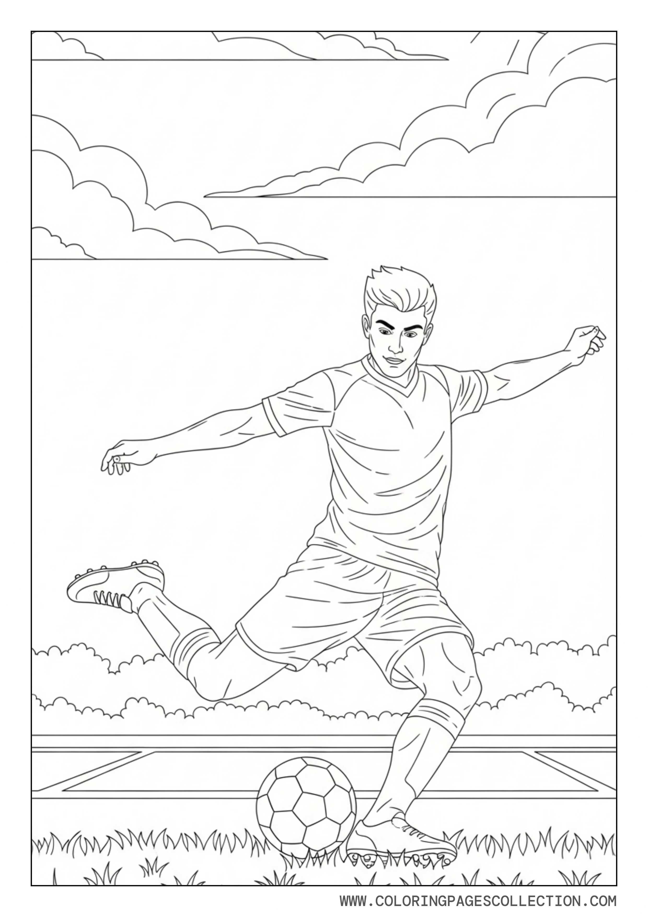 Soccer Player Sliding Tackle