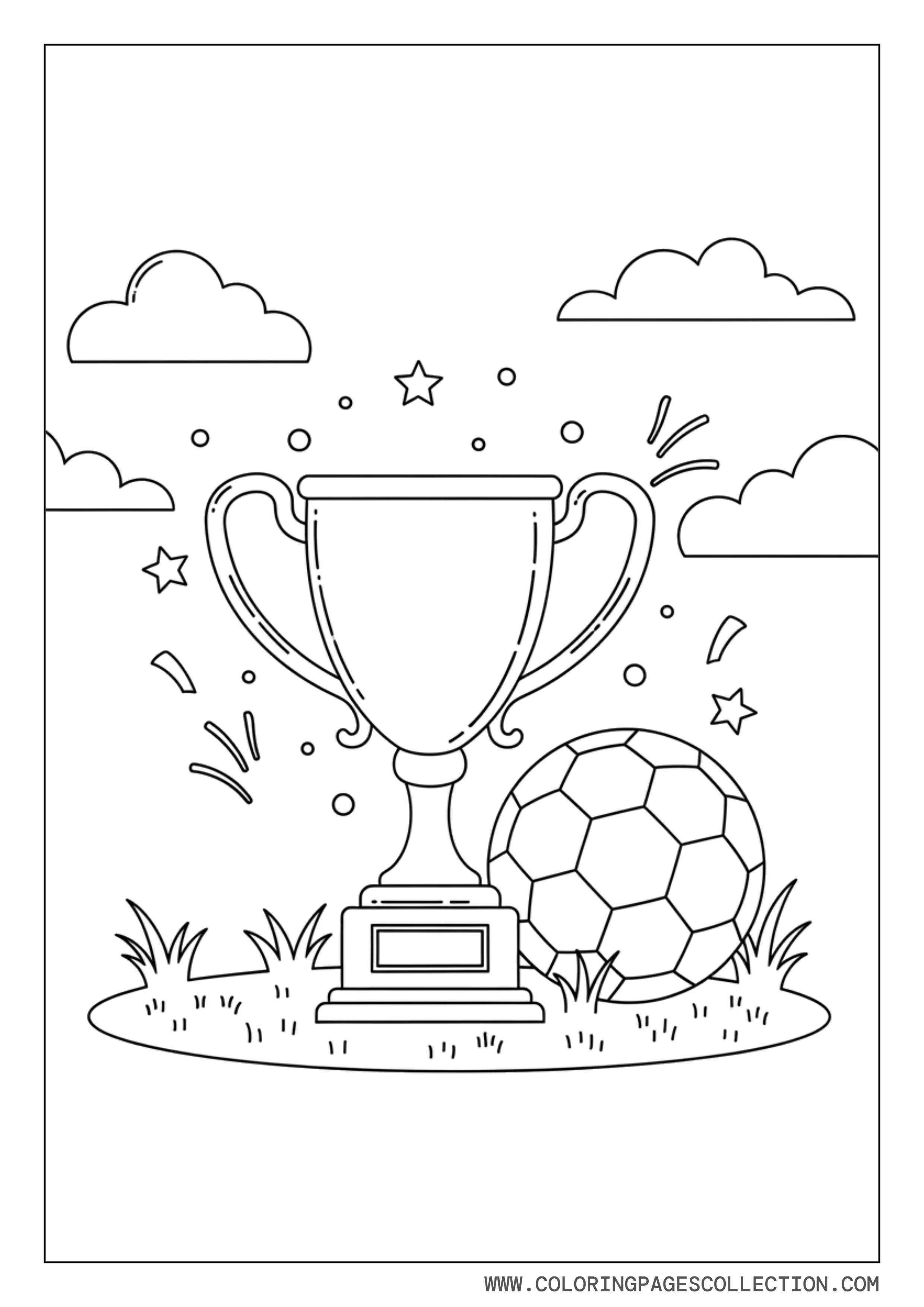 Soccer Trophy Celebration Scene