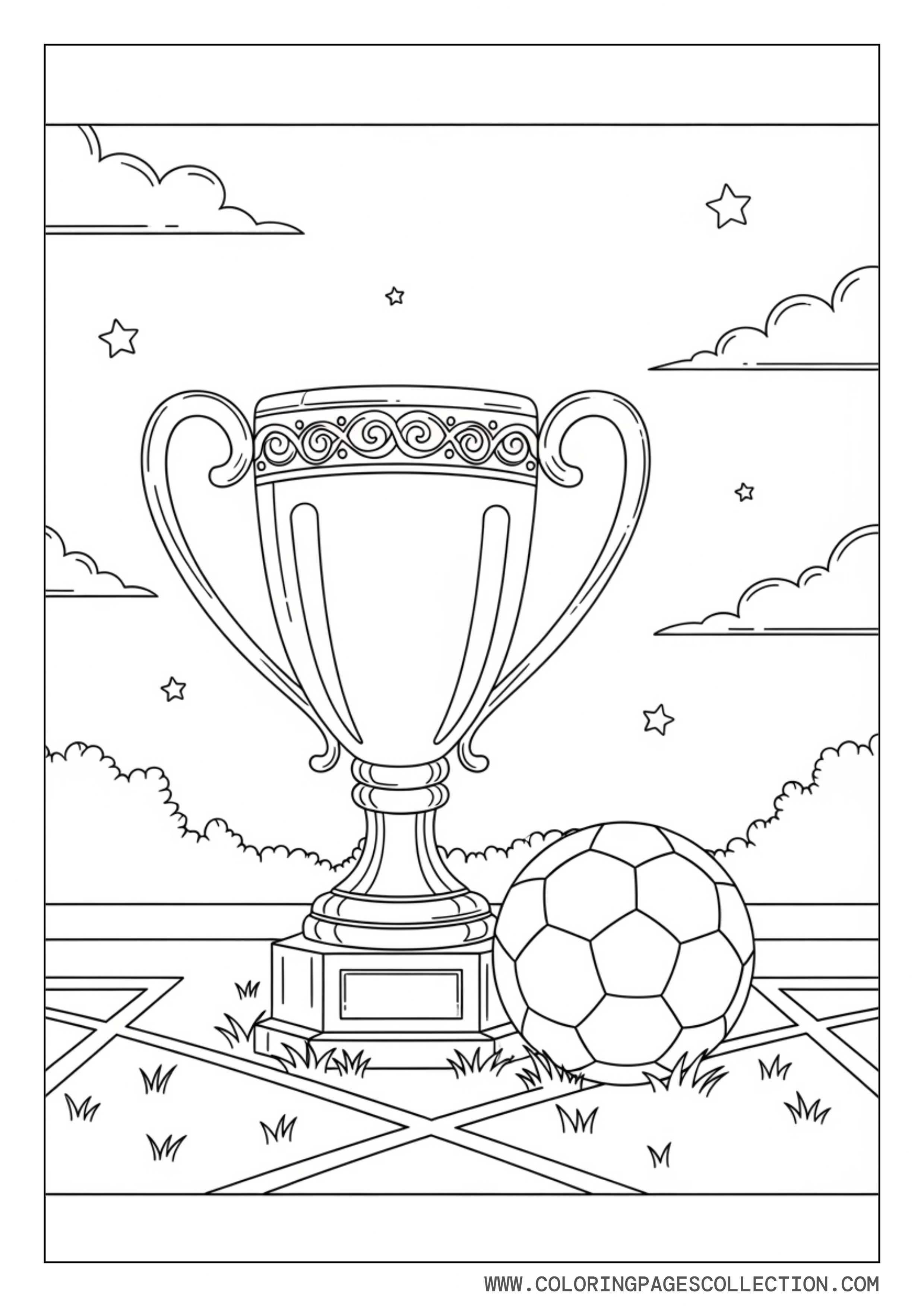 Soccer Trophy on Field