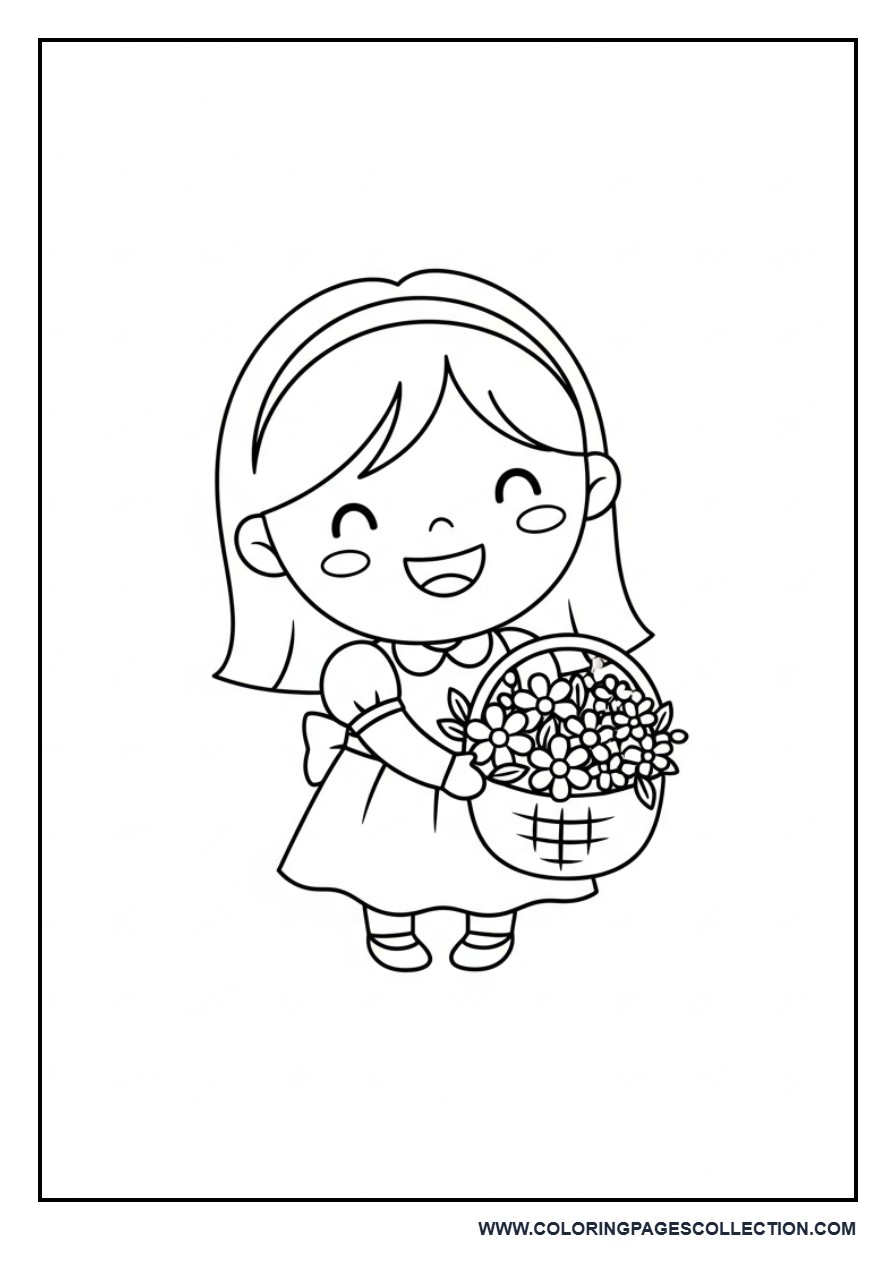 Flower Girl Coloring Page
