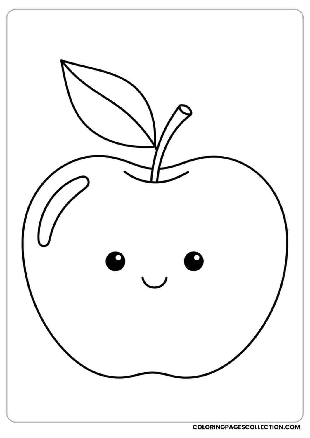 apple with tiny eyes and small smile