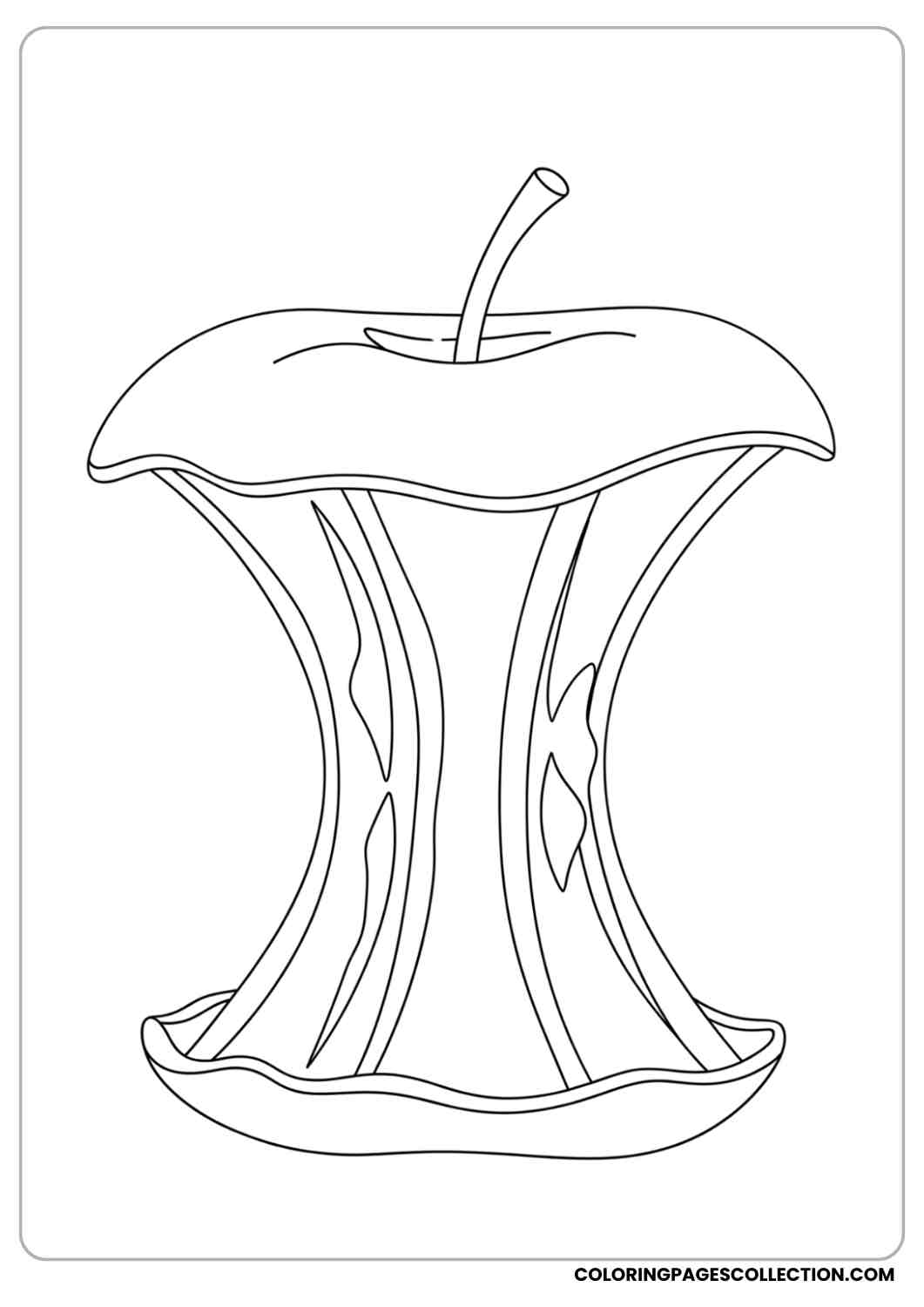apple core with stem on top