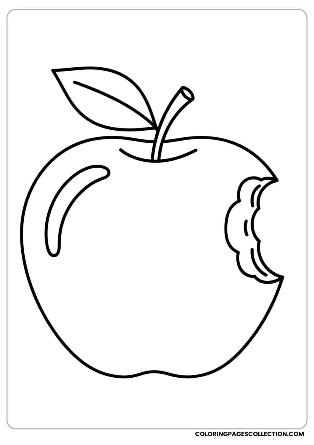 large apple with bite on right side