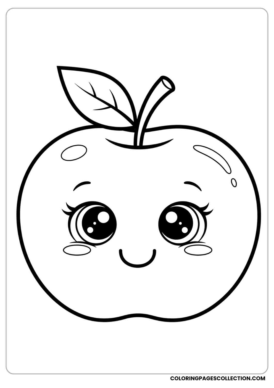 cute apple with big shiny eyes
