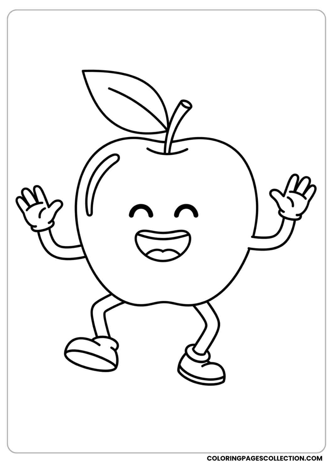 apple character wearing shoes, dancing