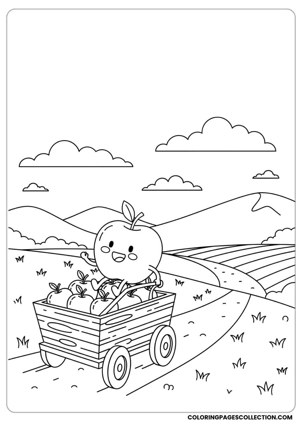 apple in cart full of apples