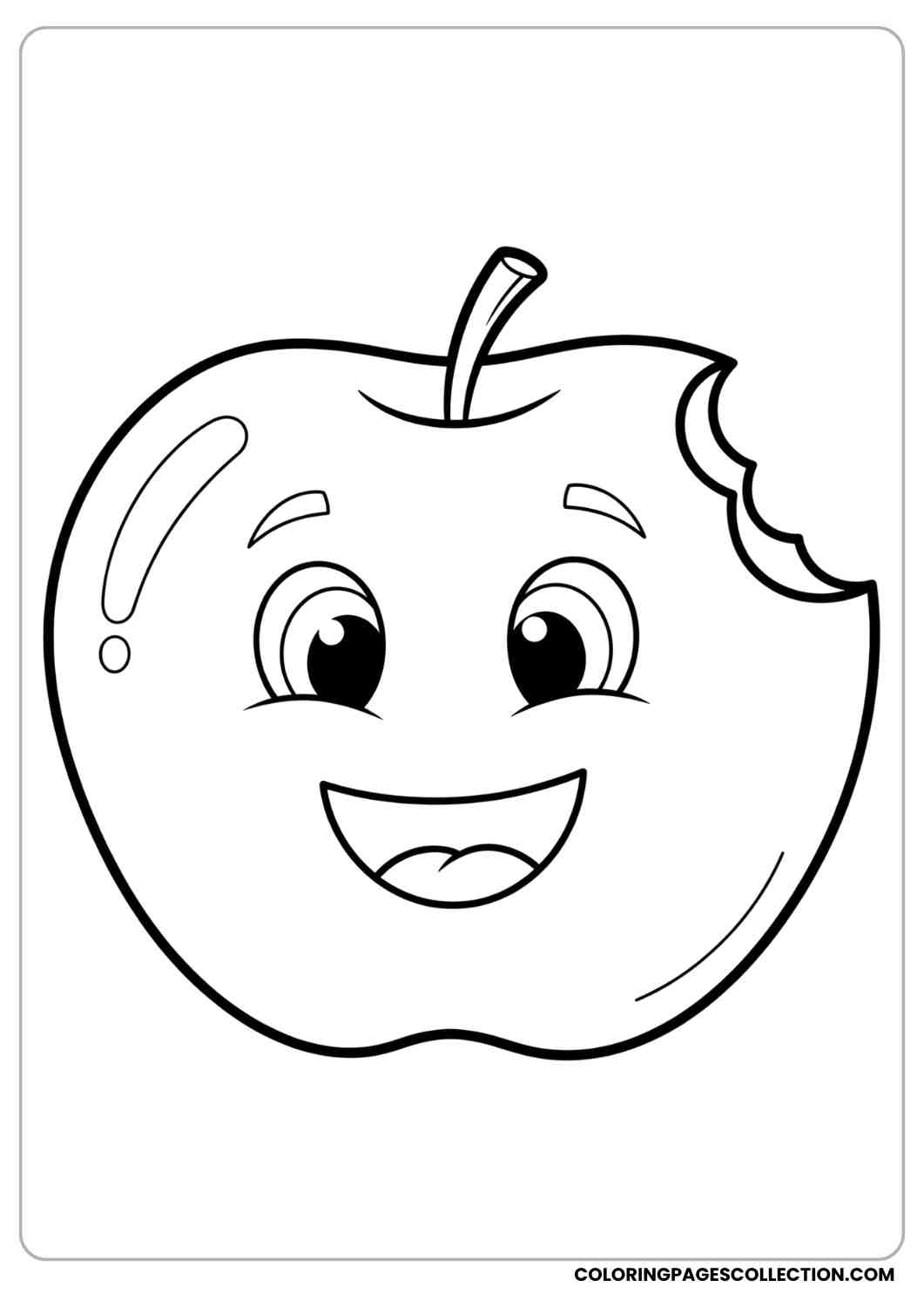 apple with a bite and happy face