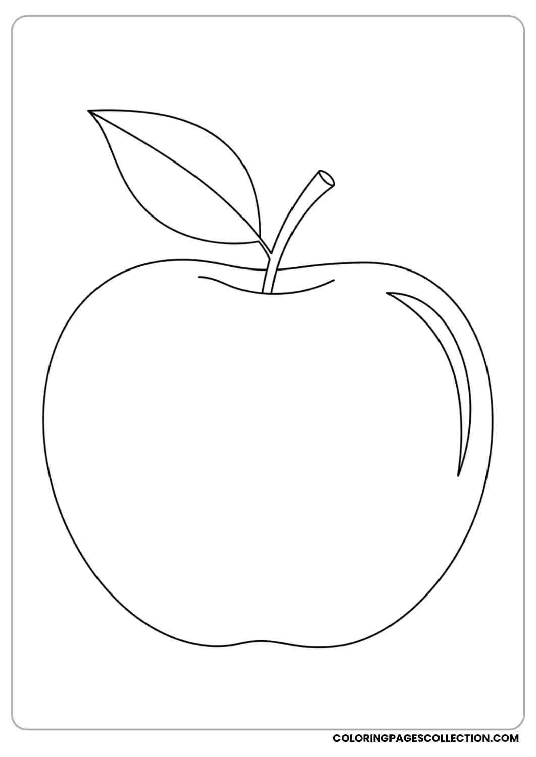 large smooth apple with one leaf