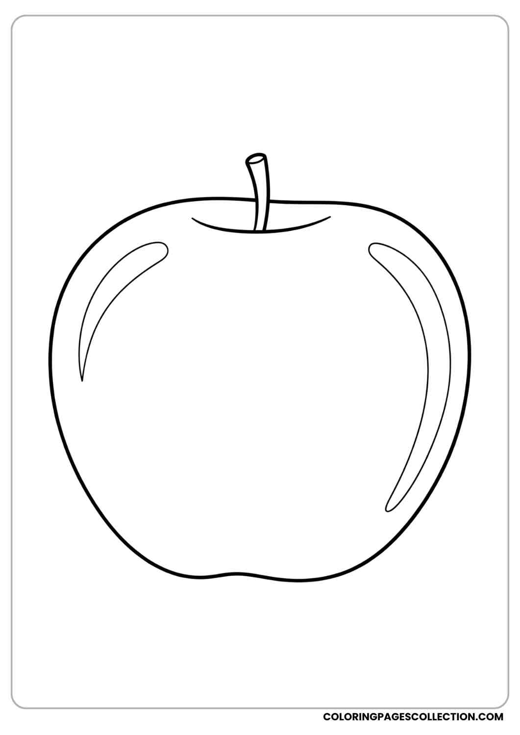 smooth round apple with short stem