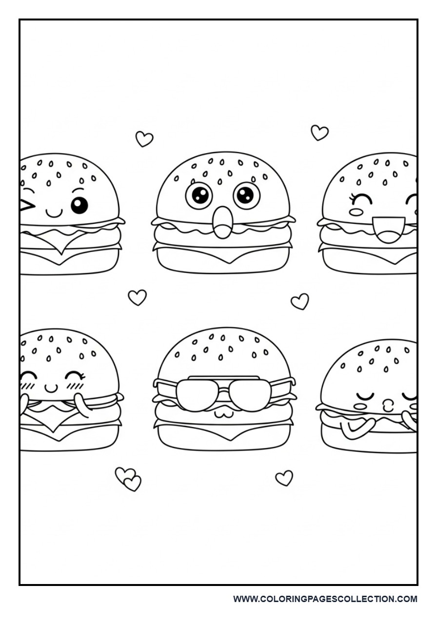6 Cute Kawaii Burgers