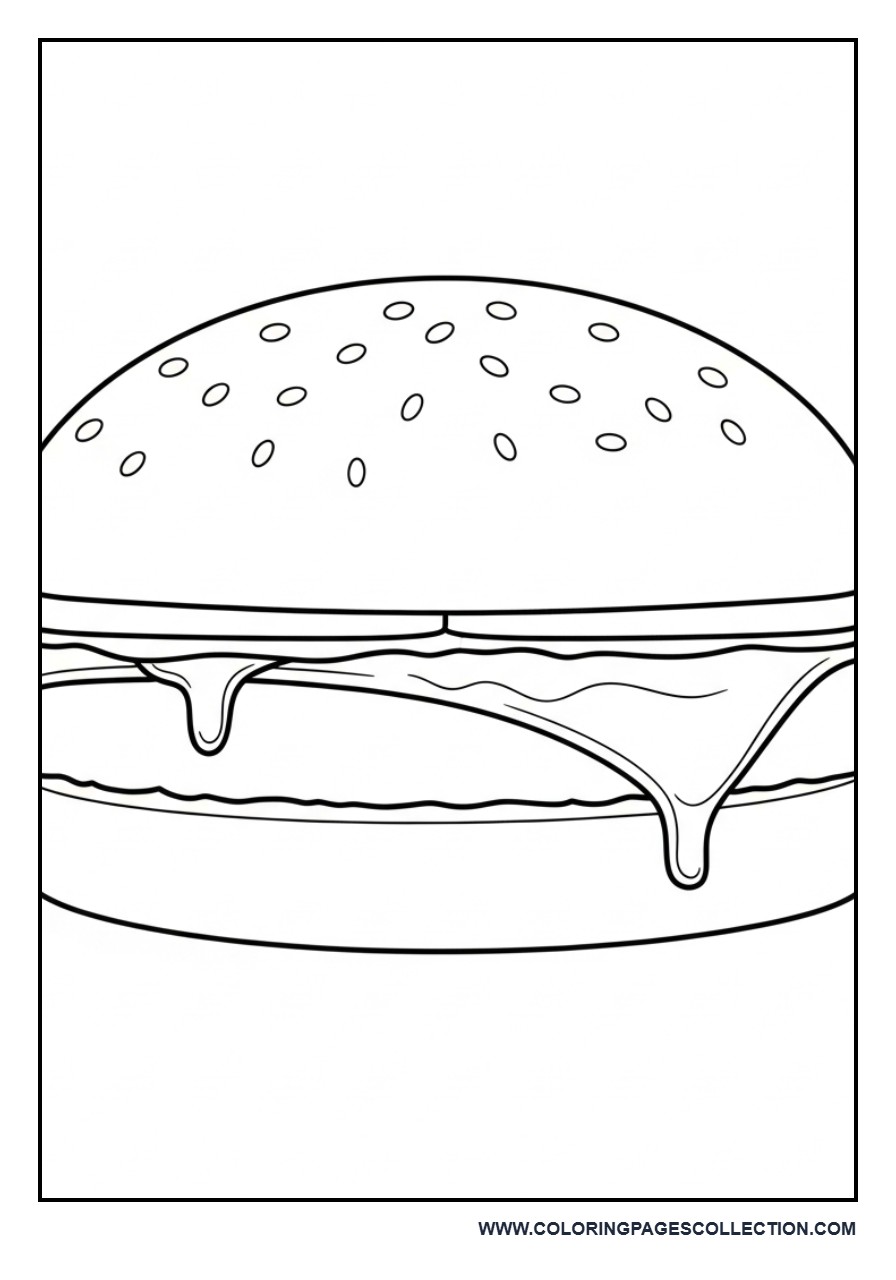 Burger with Big Cheese Slice