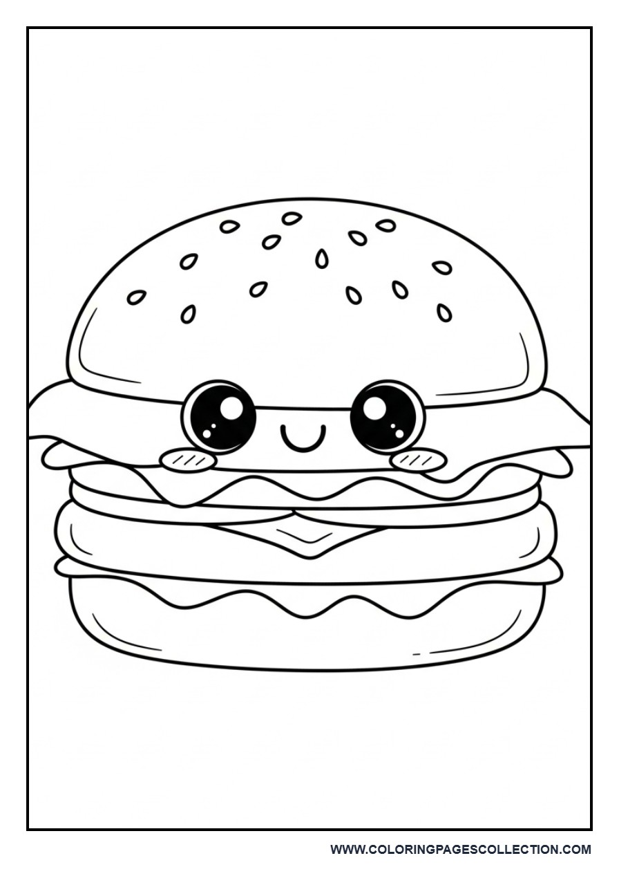 Cute Smiling Burger