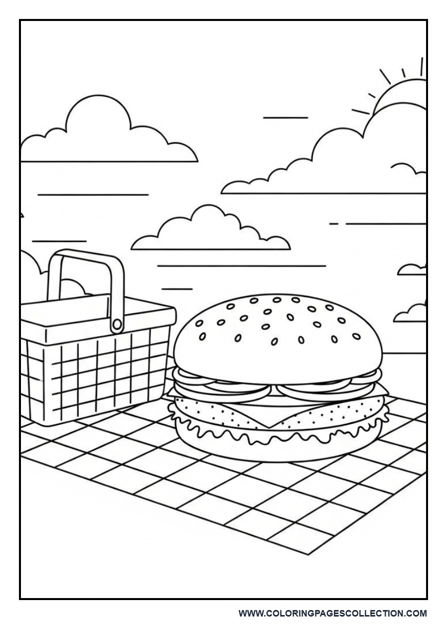 Picnic Burger Scene