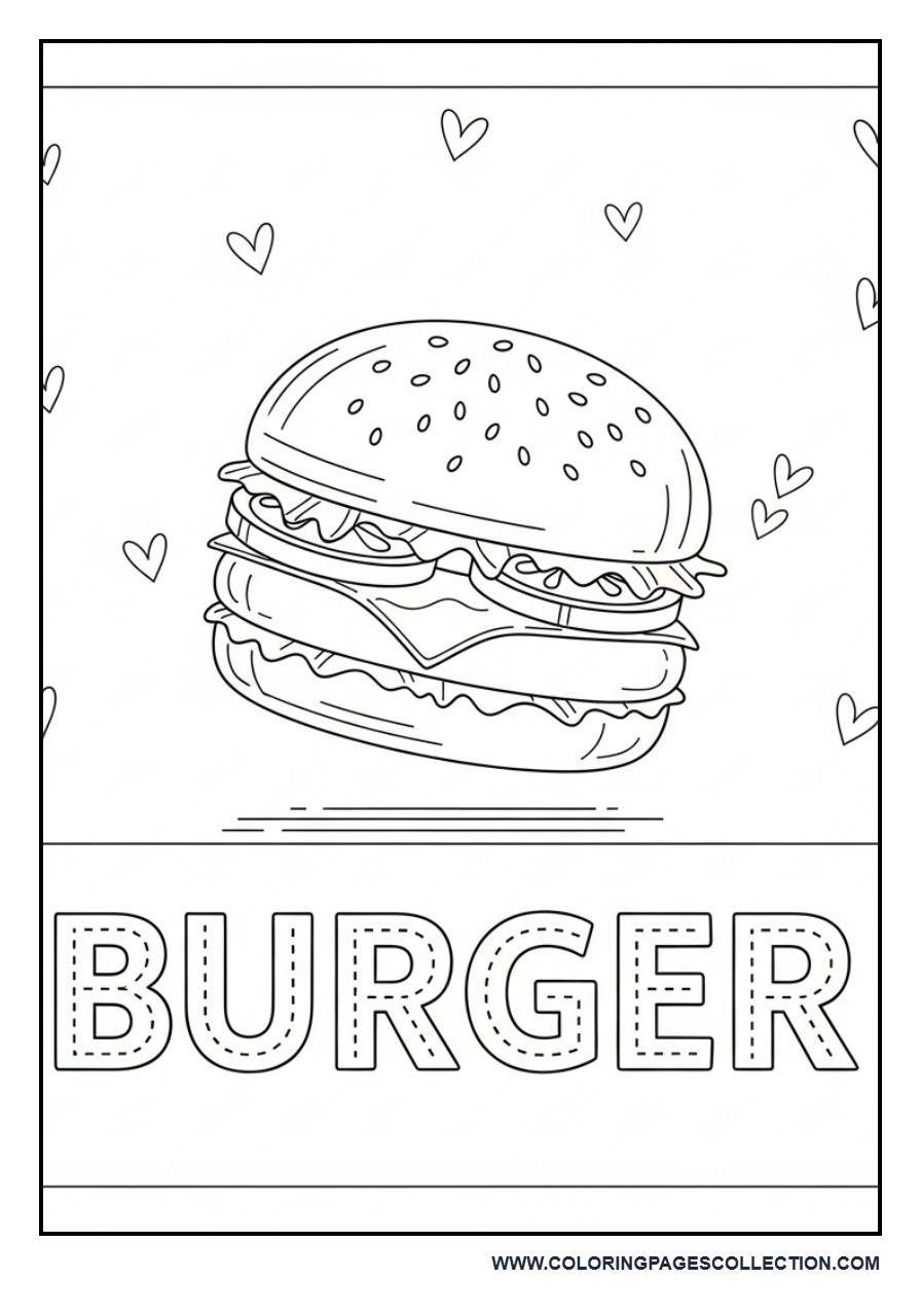 Trace the Word “Burger”