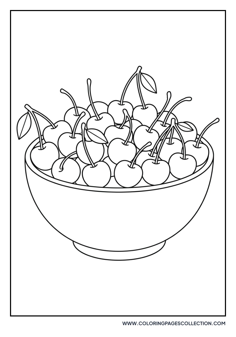 Cherries in a Wooden Bowl