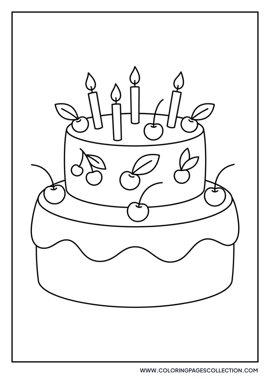Cherry Cake with Candles