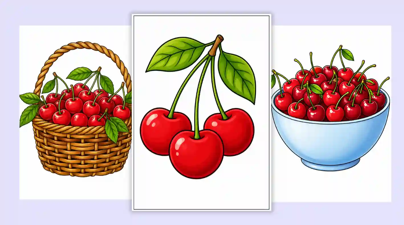 Cherry coloring pages coloring pages