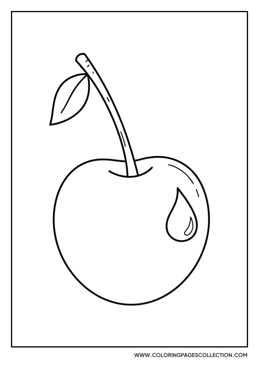 Single Cherry with Water Drop