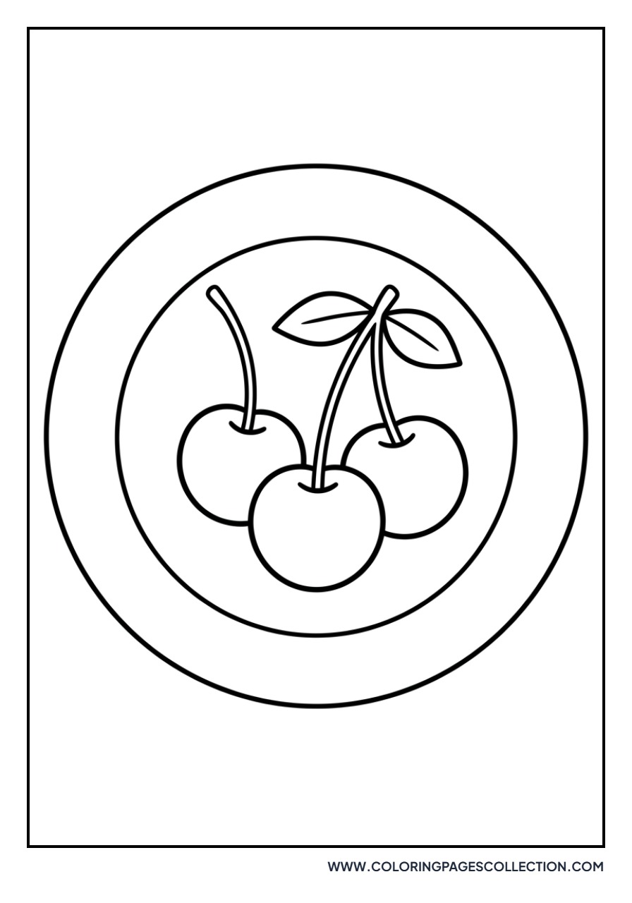 Three Cherries on a Plate