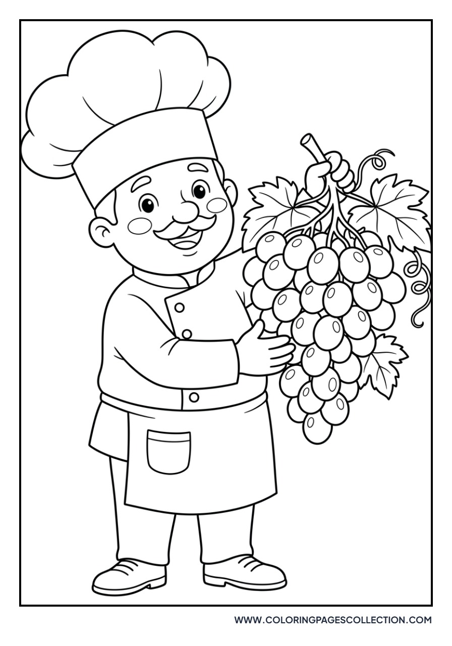 Chef Holding Grapes