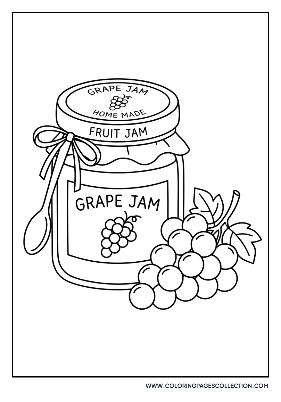 Grape Jam Jar and Grapes