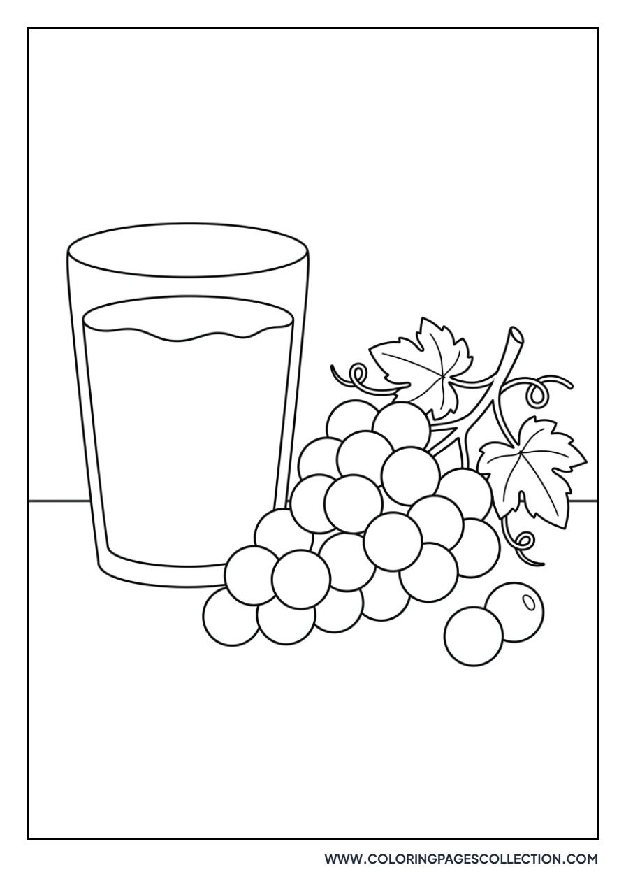 Grape Juice Glass and Grapes