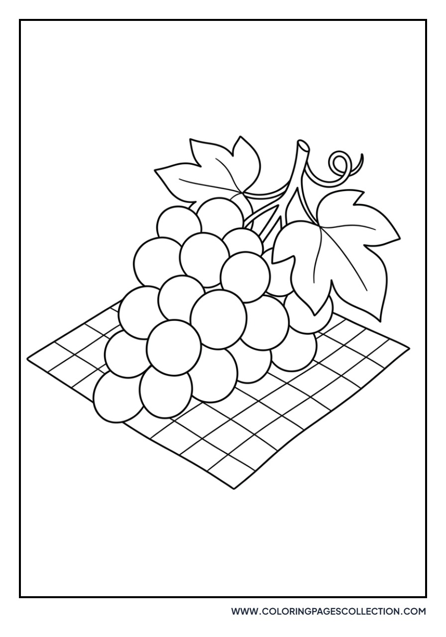 Grapes and Picnic Blanket