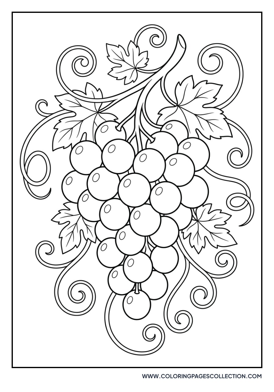 Grapes with Swirly Vines
