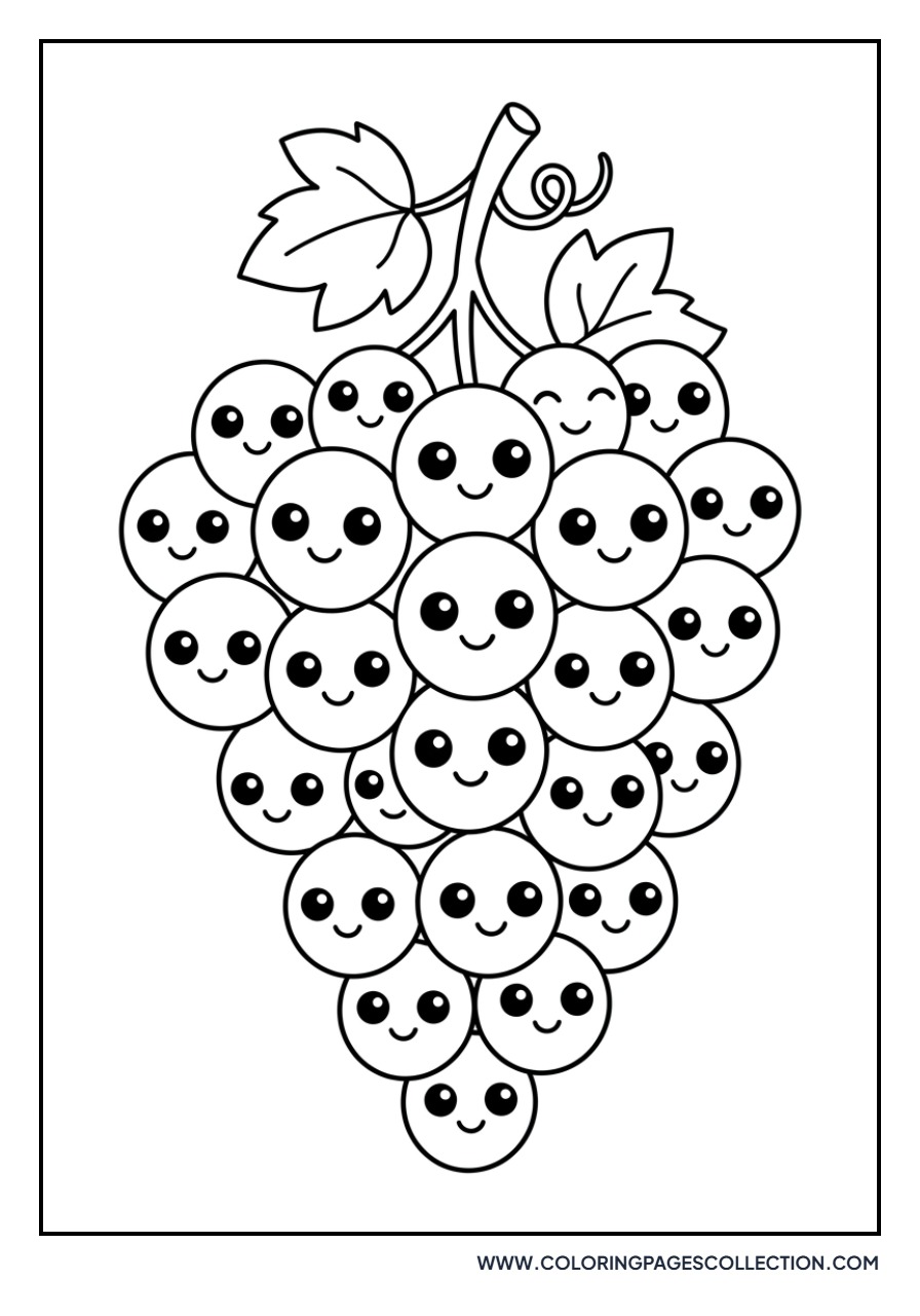 Kawaii Smiling Grapes