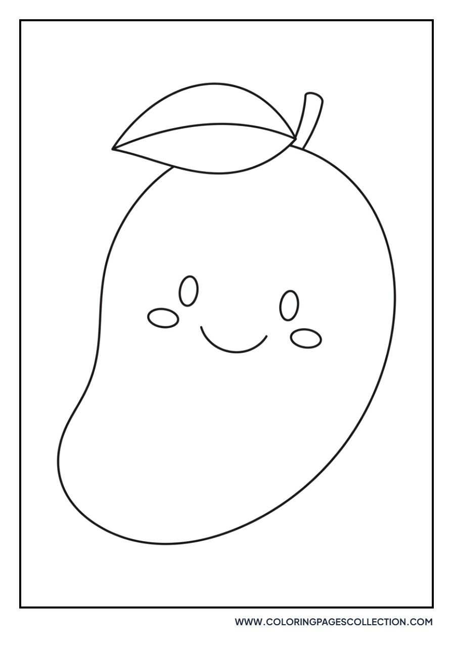 Smiling Mango with Leaf Hat