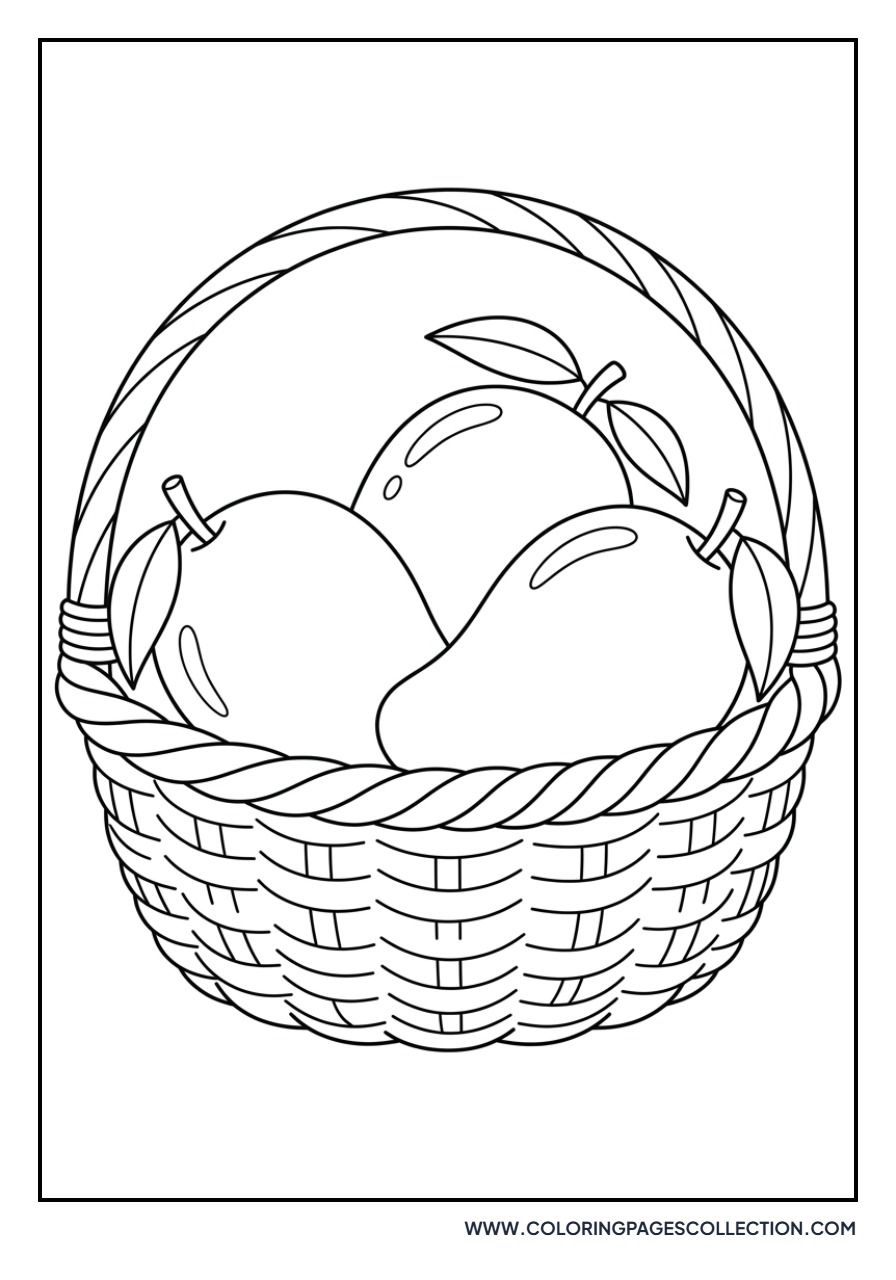 Wicker Basket of Mangoes