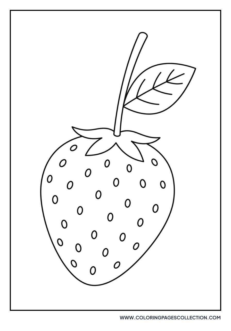 Simple Strawberry with Stem