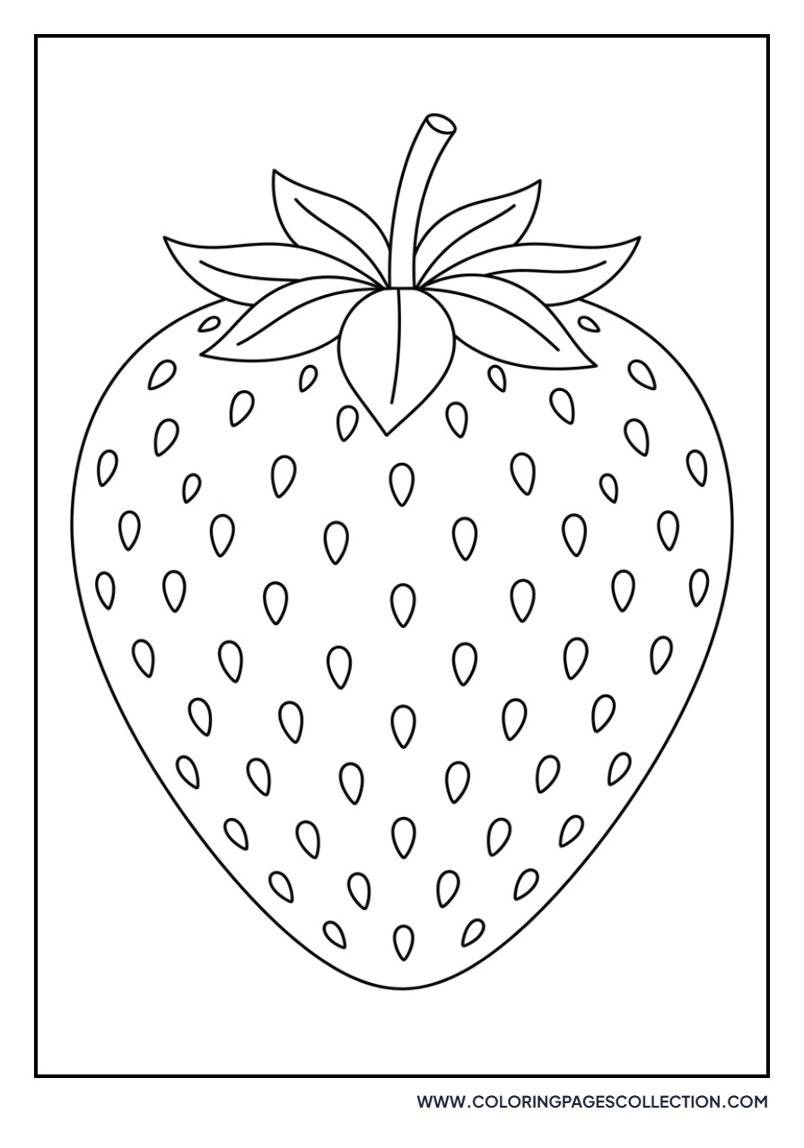 Single Large Strawberry with Seeds