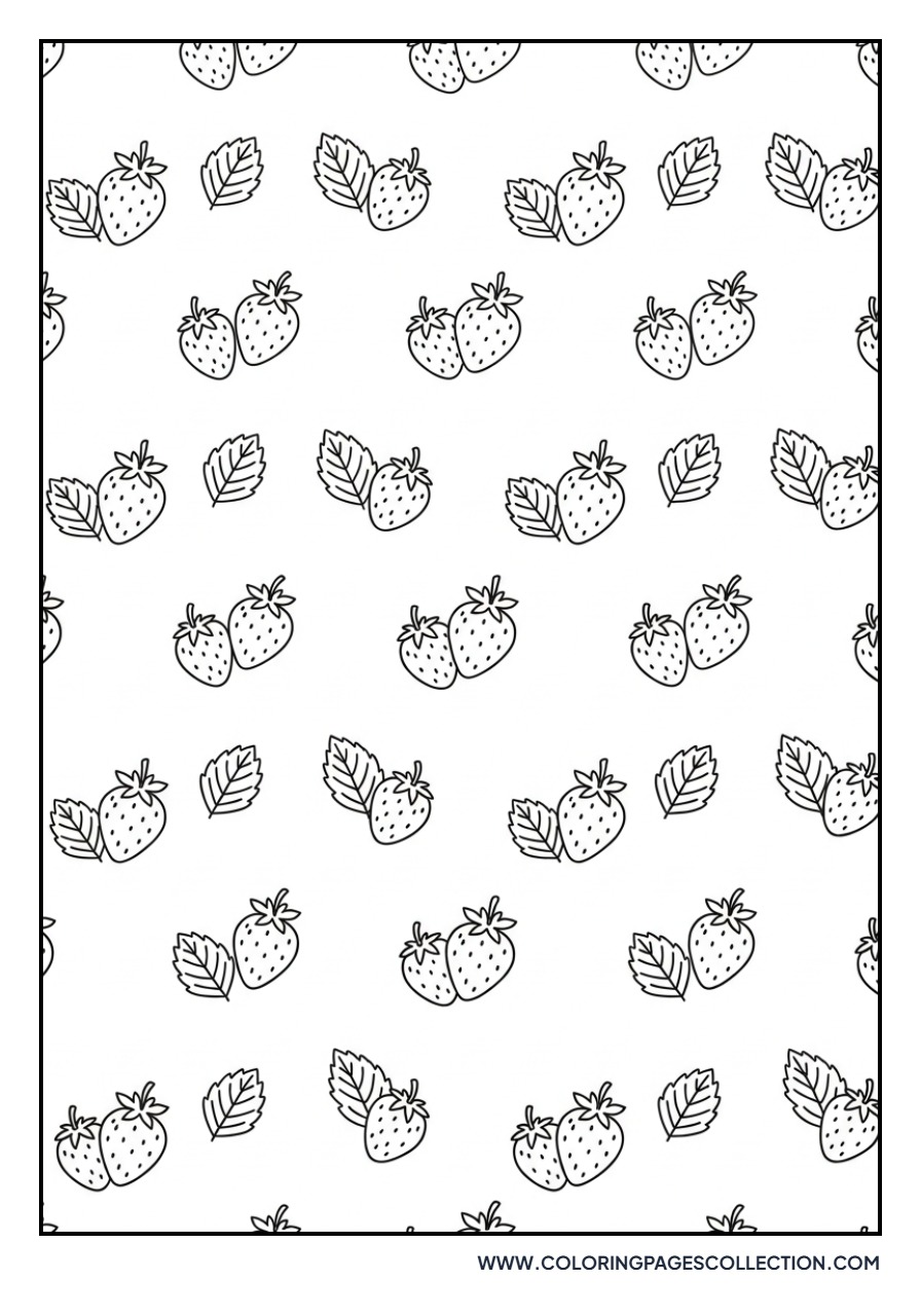 Strawberry and Leaf Pattern