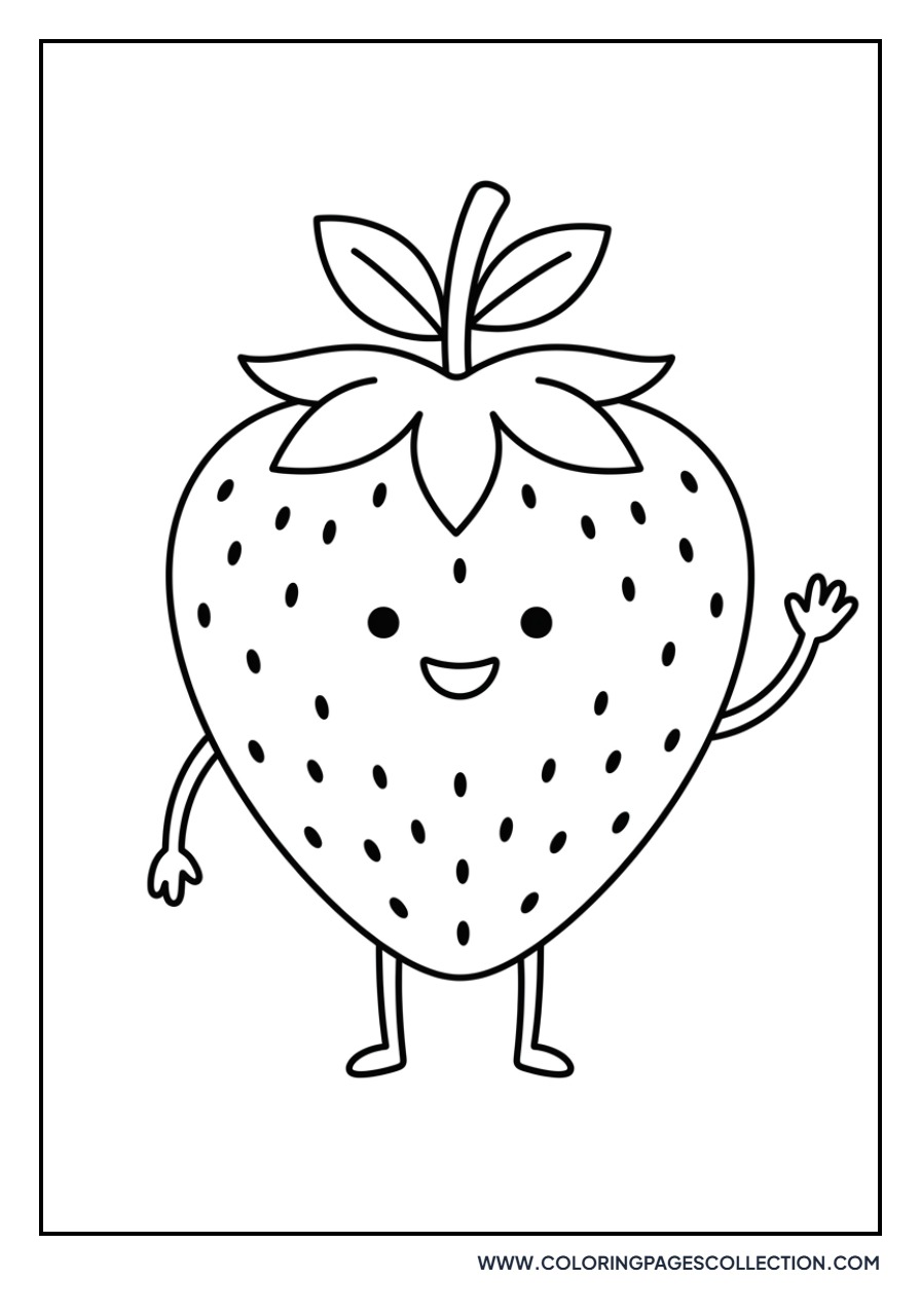 Strawberry Character Waving