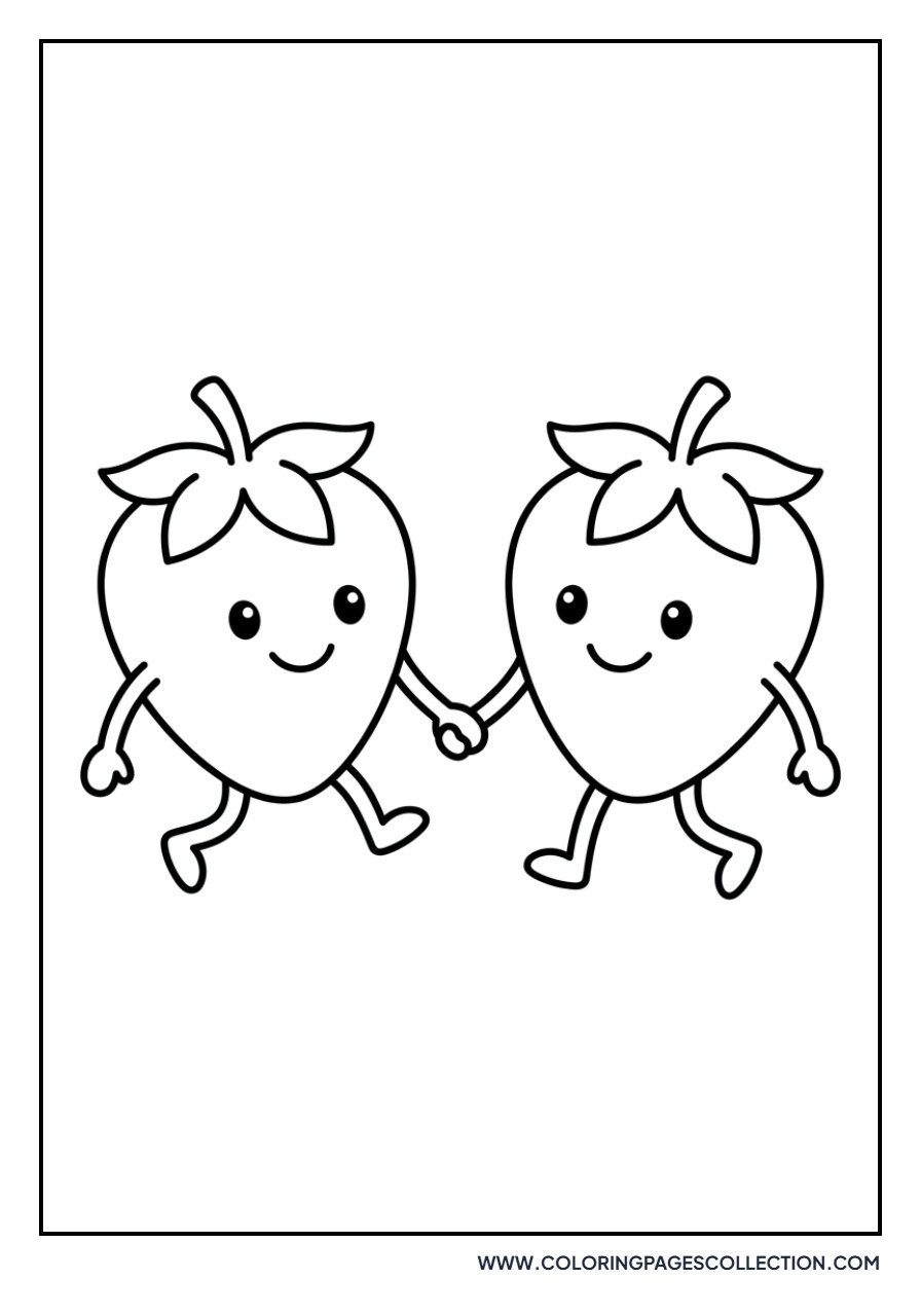 Strawberry Character with a Friend