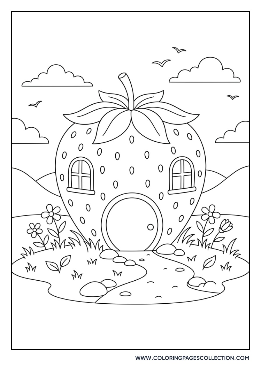 Strawberry House with Door