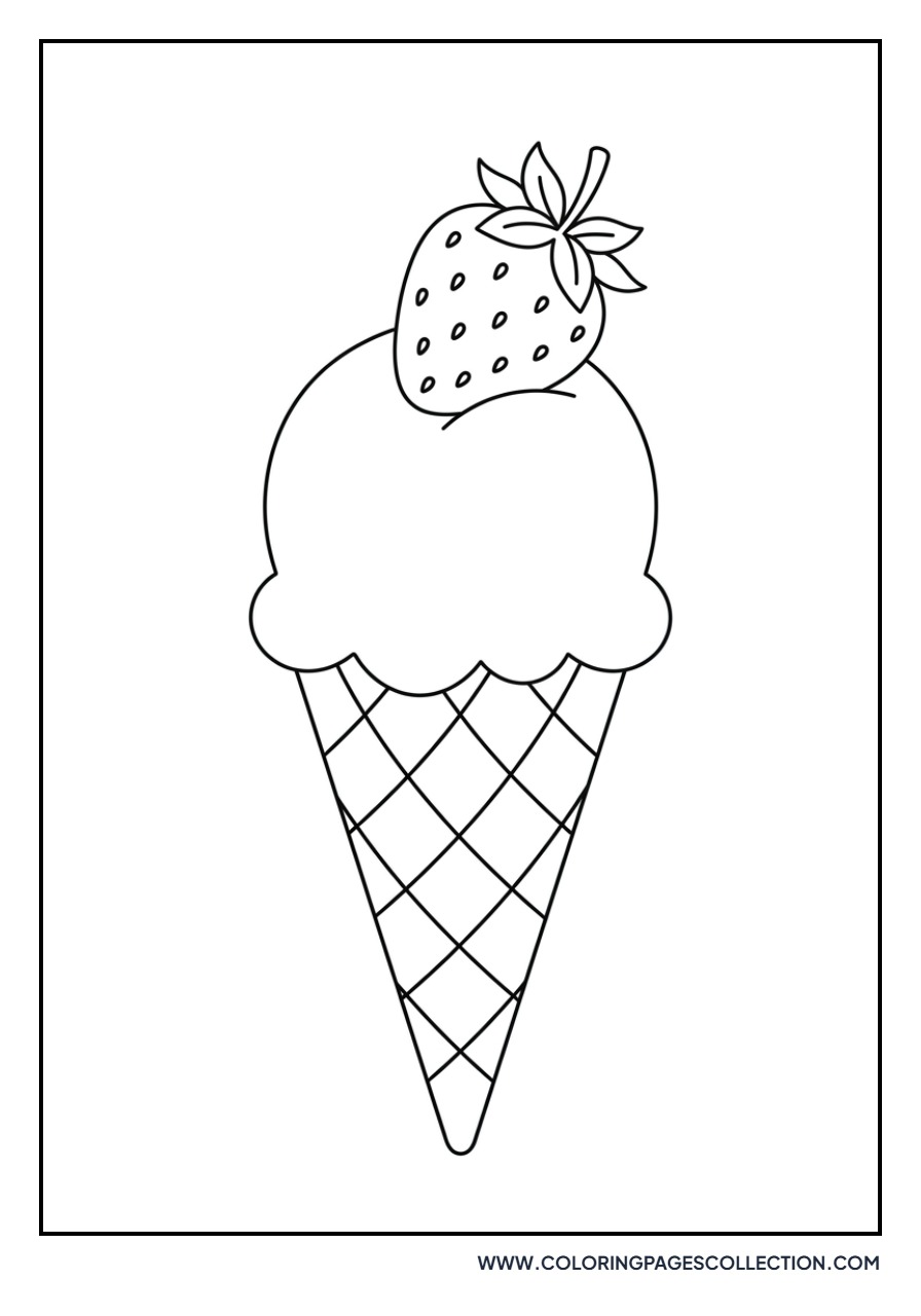 Strawberry Ice Cream Cone