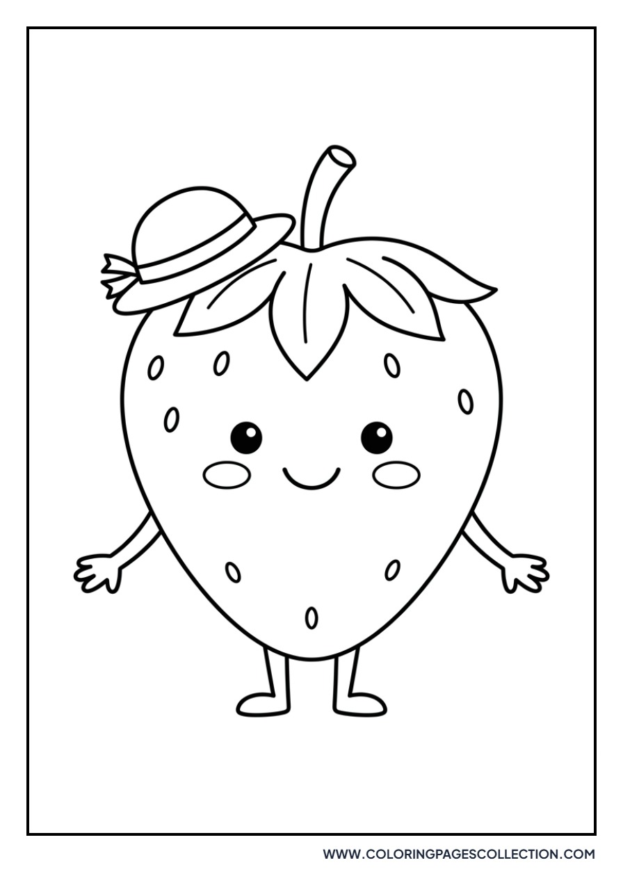 Strawberry Wearing a Sun Hat
