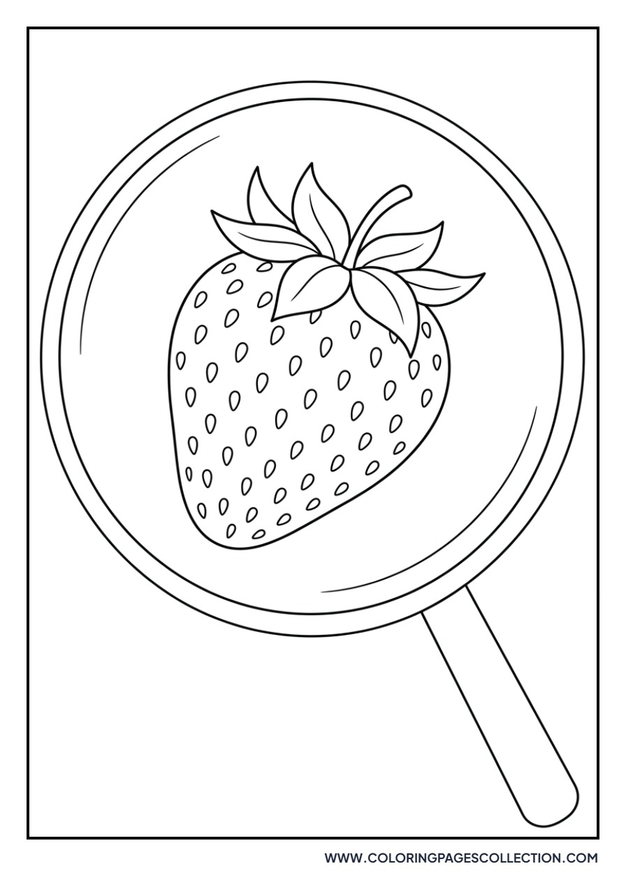 Strawberry with a Magnifying Glass