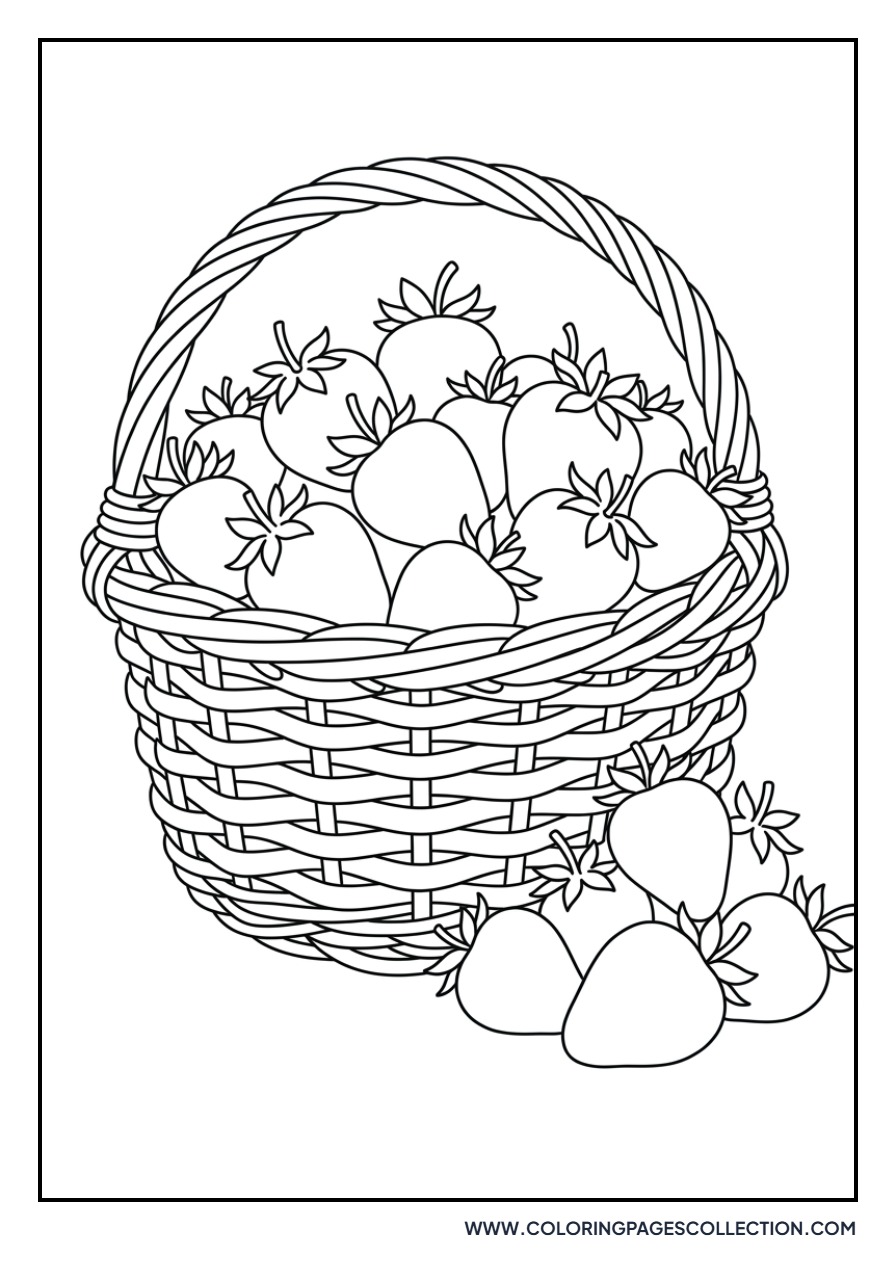 Wicker Basket of Strawberries