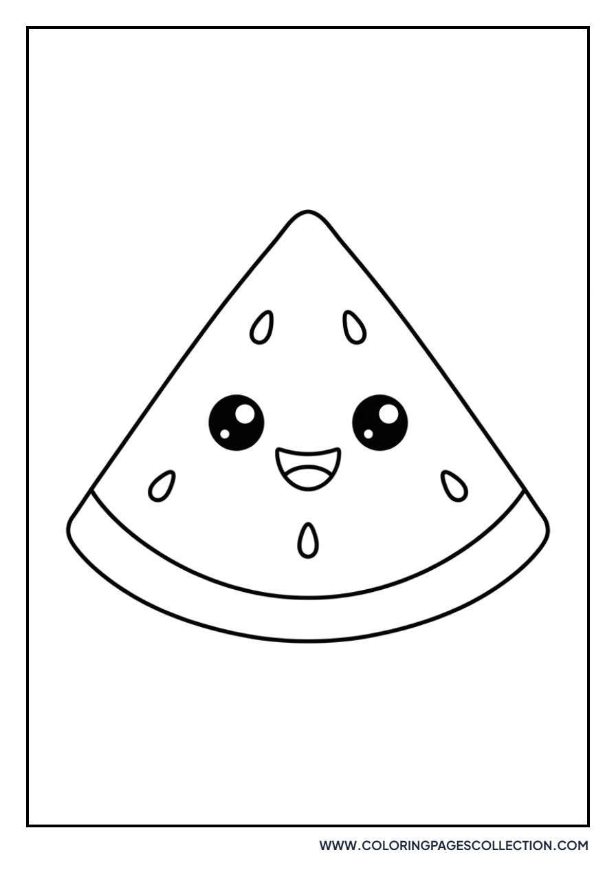 Cute Smiling Watermelon Slice