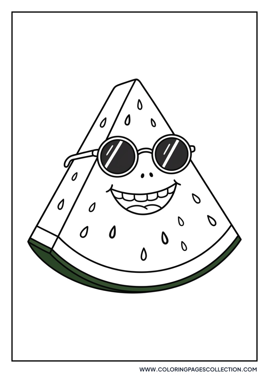 Kawaii Watermelon with Sunglasses