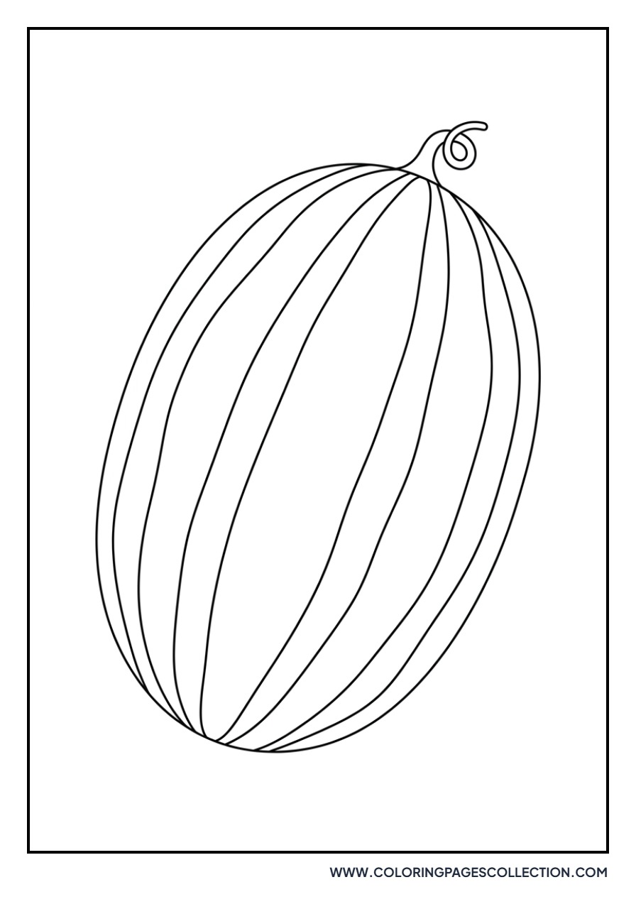 Oval Watermelon with Stem