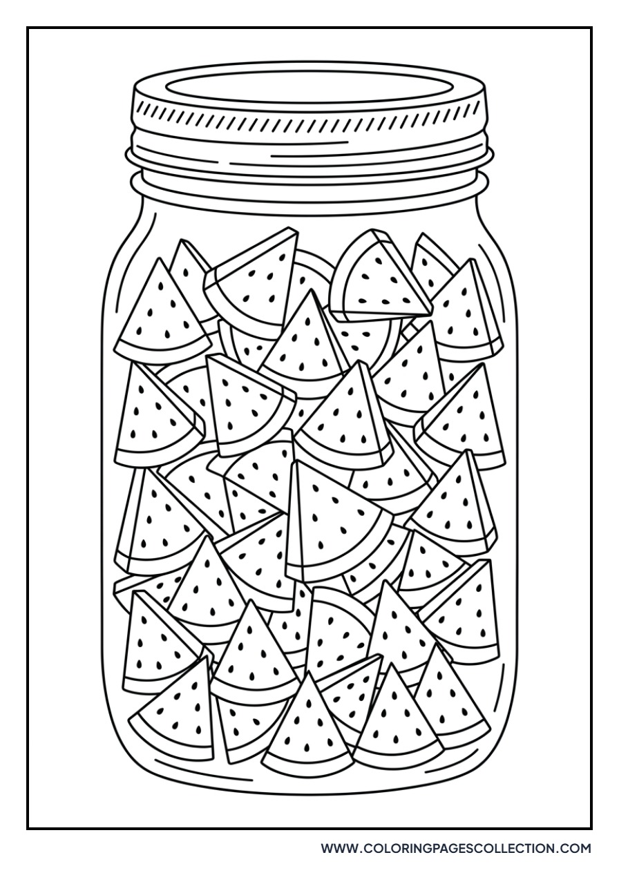 Tiny Watermelon Slices in a Jar