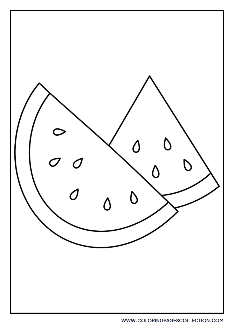 Two Watermelon Slices Overlapping