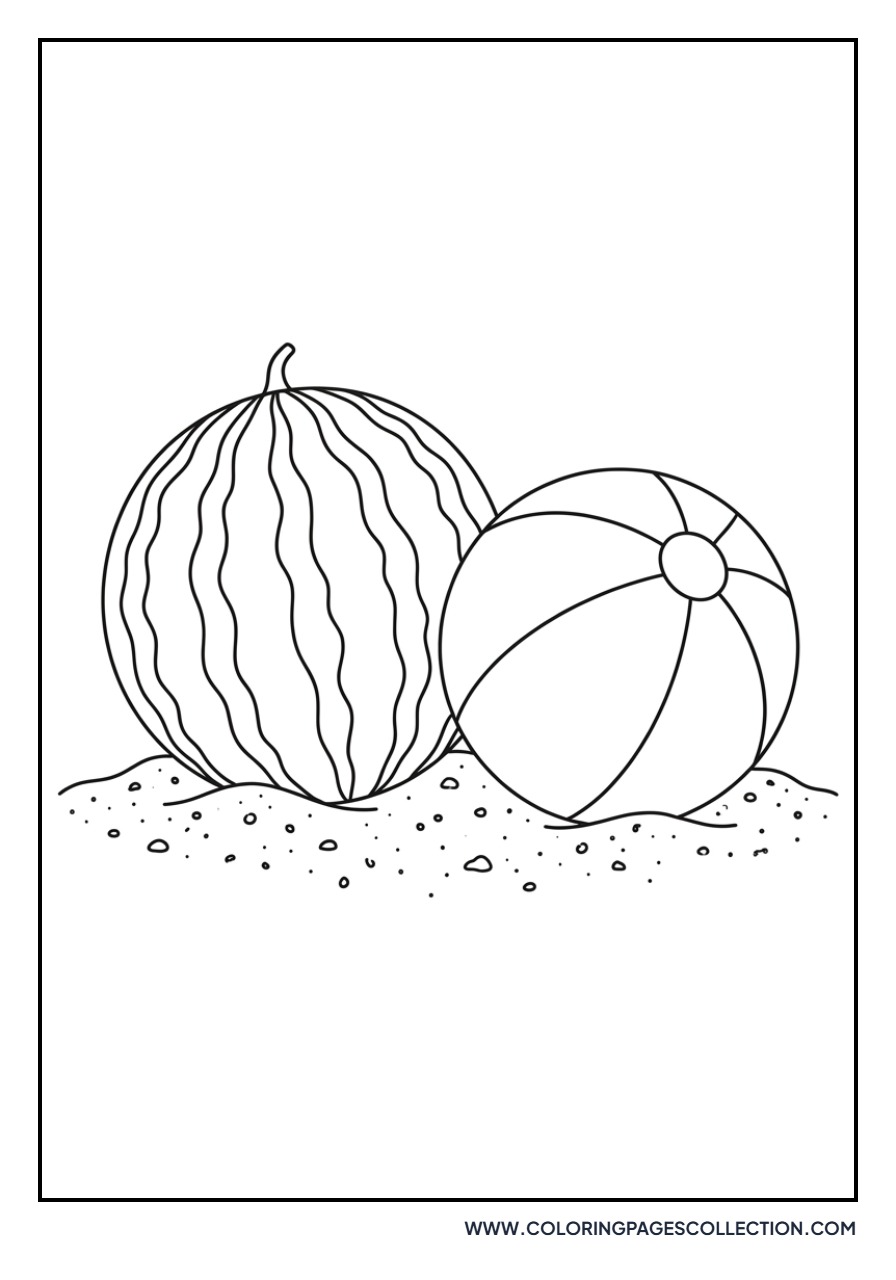 Watermelon and Beach Ball