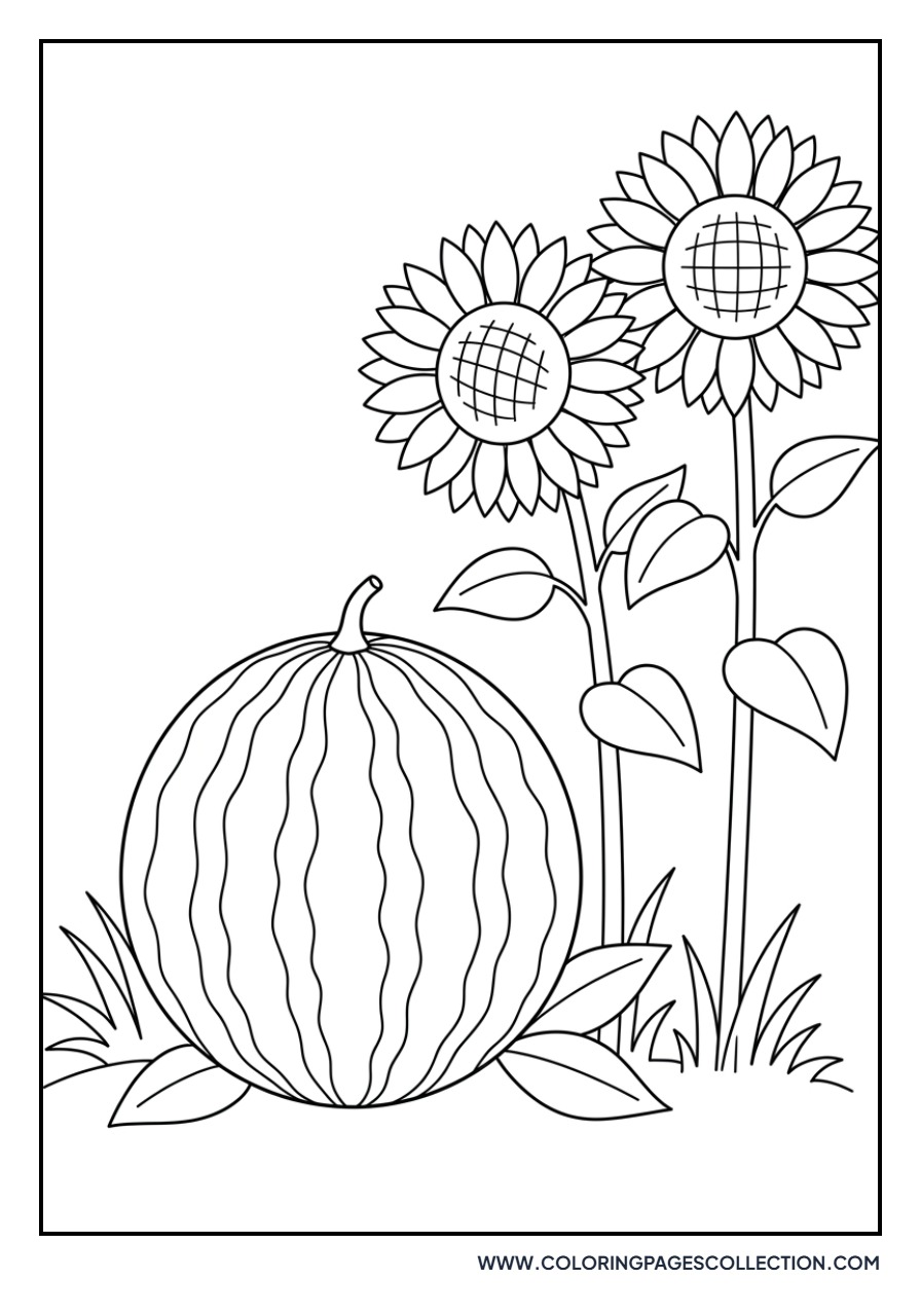 Watermelon and Sunflowers