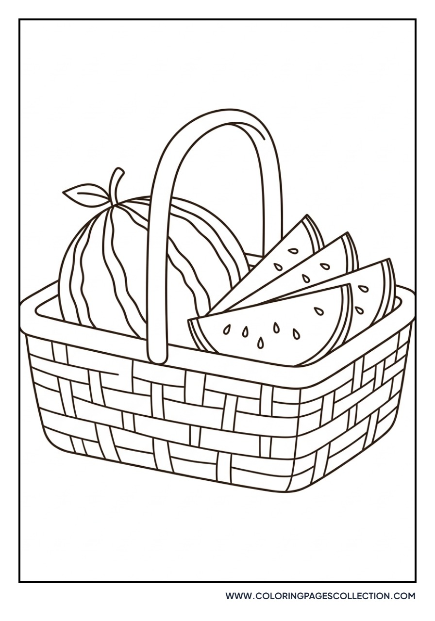 Watermelon in a Picnic Basket